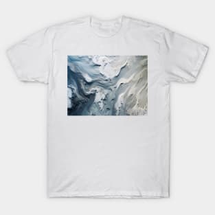 Abstract and Colorful Glacial River Landscape in Iceland T-Shirt